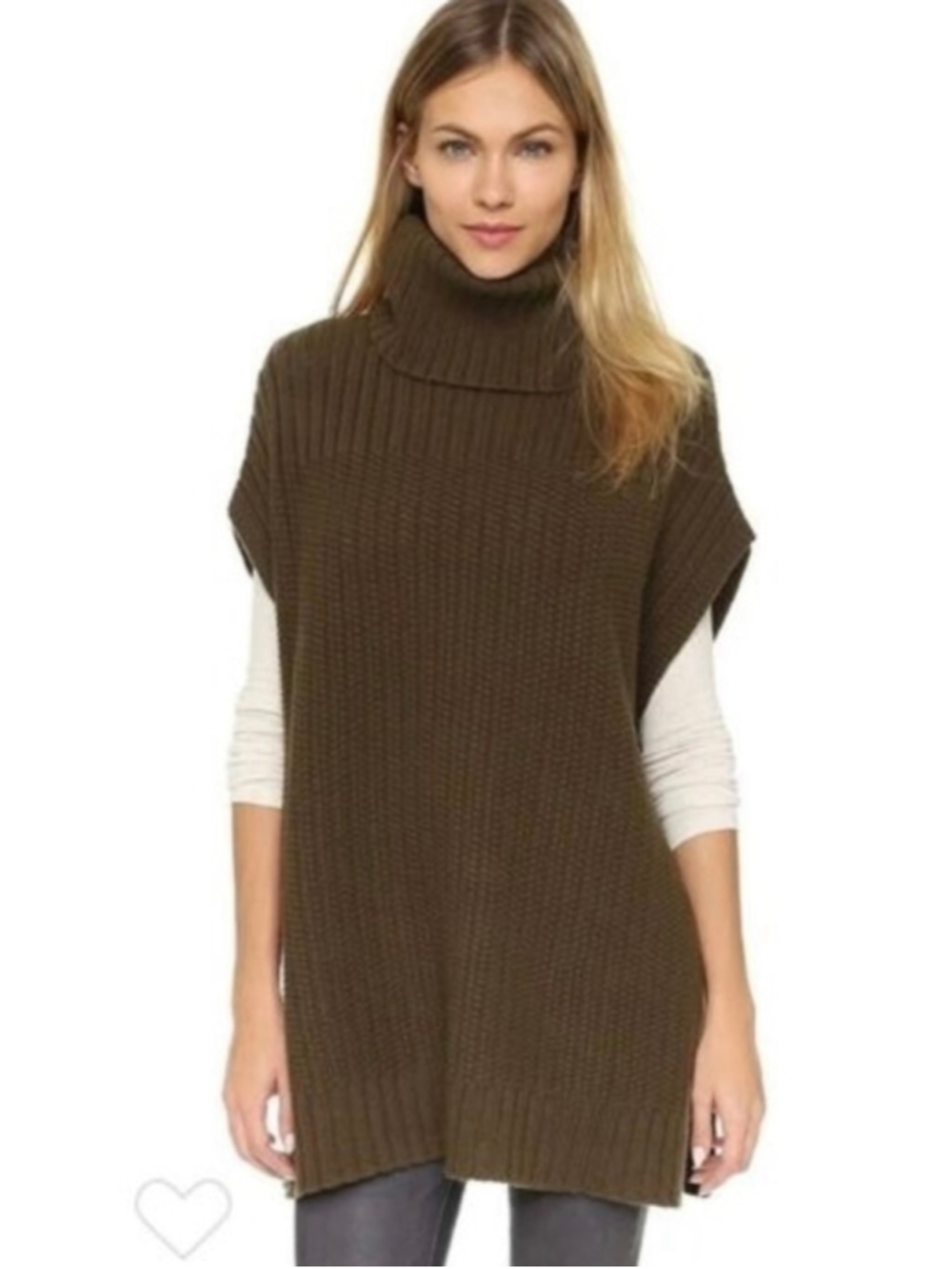 Theory boseley fine haven turtleneck poncho wool and cashmere size small
